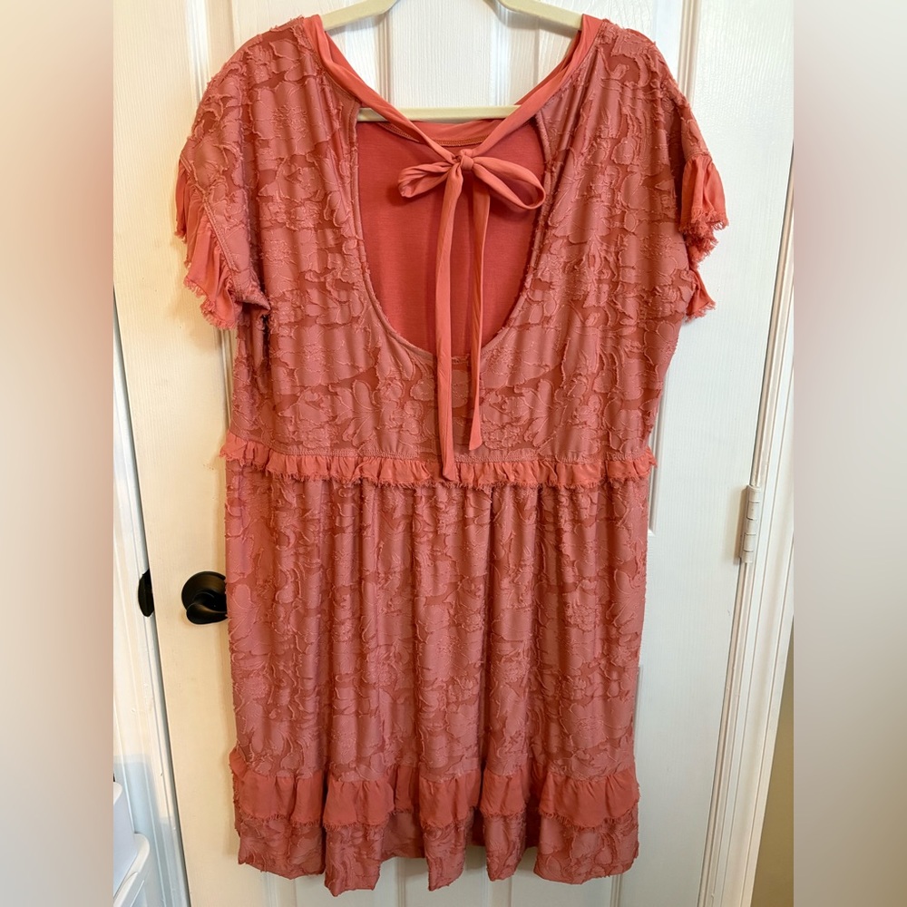 Anthropologie Coral Jacquard-Print Straight-Cut Dress, Size Large - Picture 2 of 5